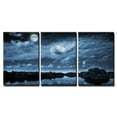 thumbnail image 2 of wall26 - 3 Piece Canvas Wall Art - Beautiful Full Moon Reflecting in a Lake - Modern Home Art Stretched and Framed Ready to Hang - 16"x24"x3 Panels, 2 of 4