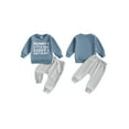 thumbnail image 2 of Toddler Baby Boys Fall Outfits 0 6 12 18 24 Months 2T 3T Letter Print Long Sleeve Sweatshirts and Long Pants 2Pcs Clothes Set, 2 of 9