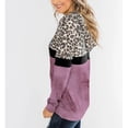 thumbnail image 3 of Sudadera con capucha de manga larga para mujer, diseño elegante con bolsillos, perfecta para el hogar, los viajes y la oficina. Púrpura, talla S. Sudadera con capucha con estampado de, 3 of 6