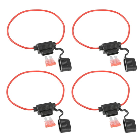 Unique Bargains 4 Set DC 12V 16 Gauge Car in Line ATC Blade Style Inline Fuse Holder with 40A Standard Fuse Black