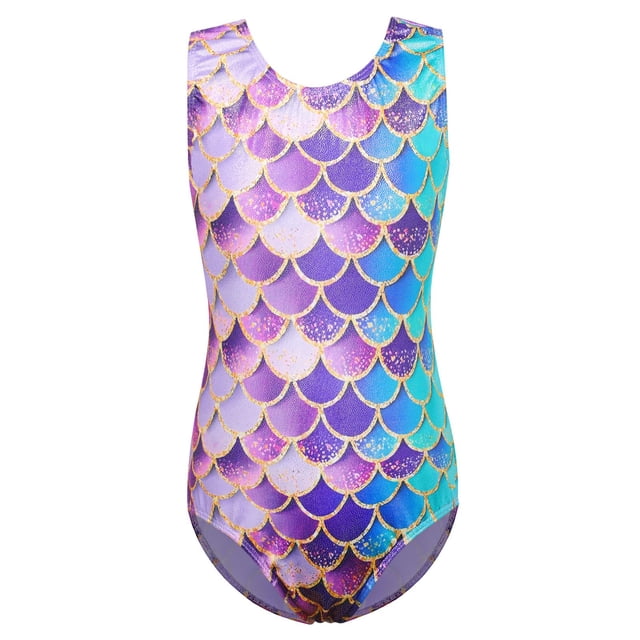 Maillot de gimnasia BAOHULU para niñas Sparkly Athletic 8A, morado