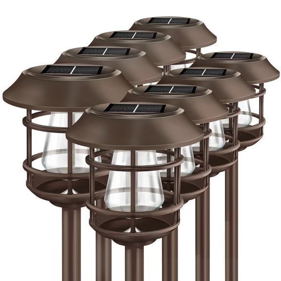 Solar Pathway Lights for Yard Outdoor 8PK Solar Garden Lights Outdoor Decor Waterproof Landscape Lights for Lawn Patio Yard Garden Pathway Driveway Auto-on/off Warm White
