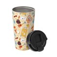 thumbnail image 2 of Fotbe Summer Travel Printed Insulated Travel Coffee Mug Spill Proof Leak Proof Stainless Steel Coffee Tumbler Reusable Coffee Cups with Lids Thermos, 2 of 8