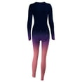 thumbnail image 4 of Women's Onesie Butt Button Back Flap Jumpsuit One Piece V Neck Long Sleeve Bodycon Romper Pajamas Playsuit, 4 of 4