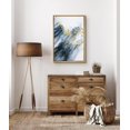 thumbnail image 2 of IDEA4WALL Framed Canvas Wall Art Flowing Blue Paint Strokes & Gold Dots Geometric Shapes Prints Modern Art Contemporary Expressive Ultra for Living Room, Bedroom, Office - 24"x36" Natural, 2 of 5