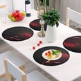 thumbnail image 6 of Ryvnso Rose Flower Round Plate Mats Dining Table Placemat Set of 4 for Holiday Decoration, 6 of 7
