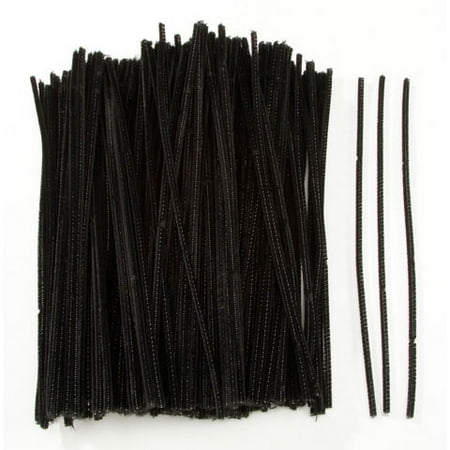 Chenille Kraft Sparkle Stems - Chenille Stems - 6mm - Black - Big Value - 350 pieces