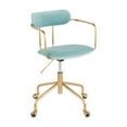 thumbnail image 2 of LumiSource Gold Metal, Pink Velvet Demi Office Chair, 2 of 9