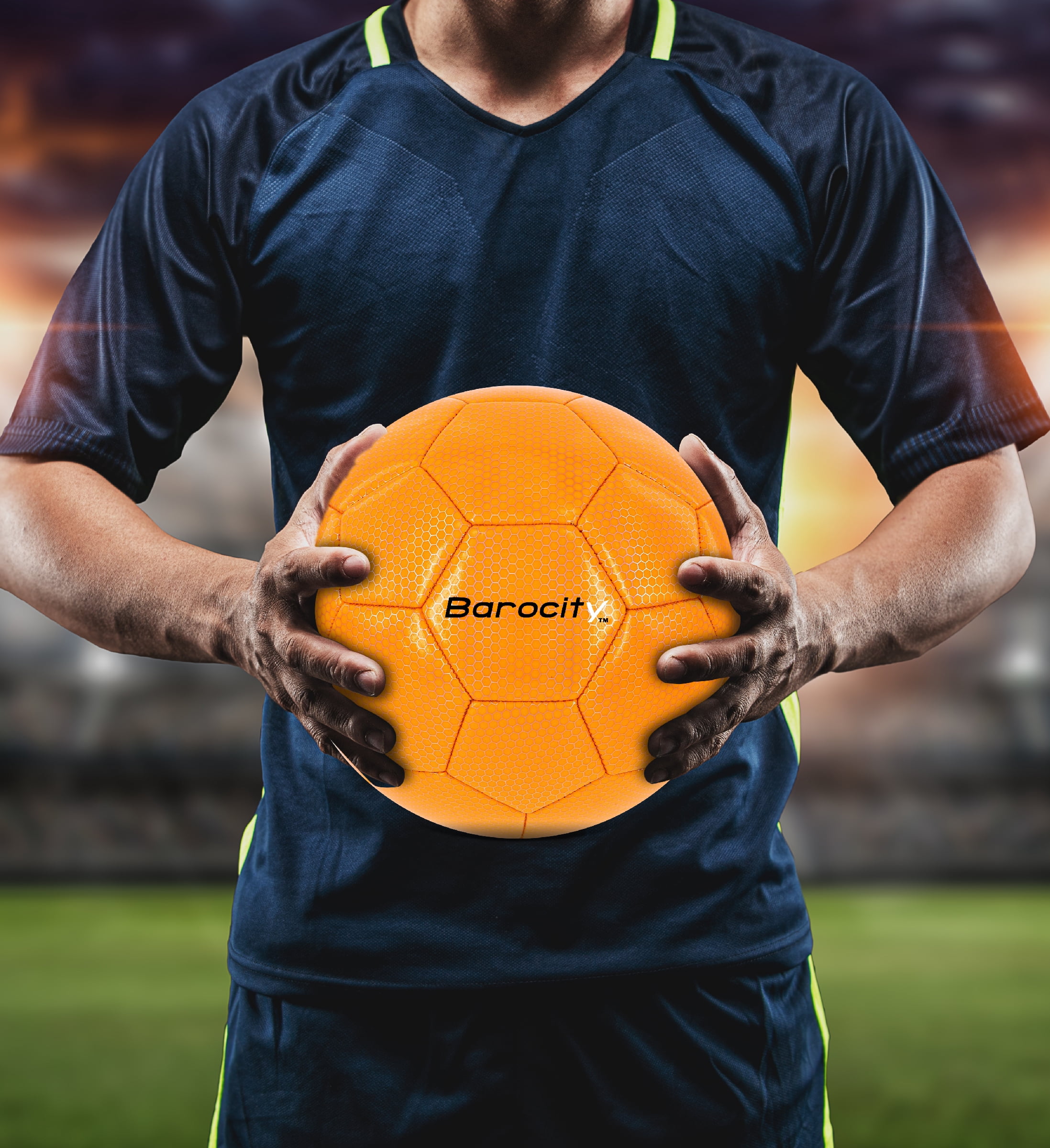 Barocity Iridescent Soccer Balls Set of 4 – Blue, Red, Green and Orange Official Match Ball with Reflective Hex Pattern, Sport Soccer Balls for Indoor Outdoor Training and Practice Games – Size 4