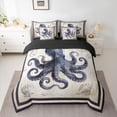 thumbnail image 2 of Feelyou Kids Cartoon Octopus Bedding Comforter Set 7pcs, Vintage Sealife King Bedding Sets, 2 of 8