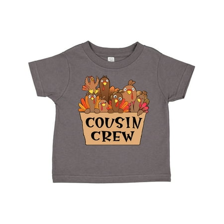 

Inktastic Cousin Crew Cute Turkey Family Gift Toddler Boy or Toddler Girl T-Shirt