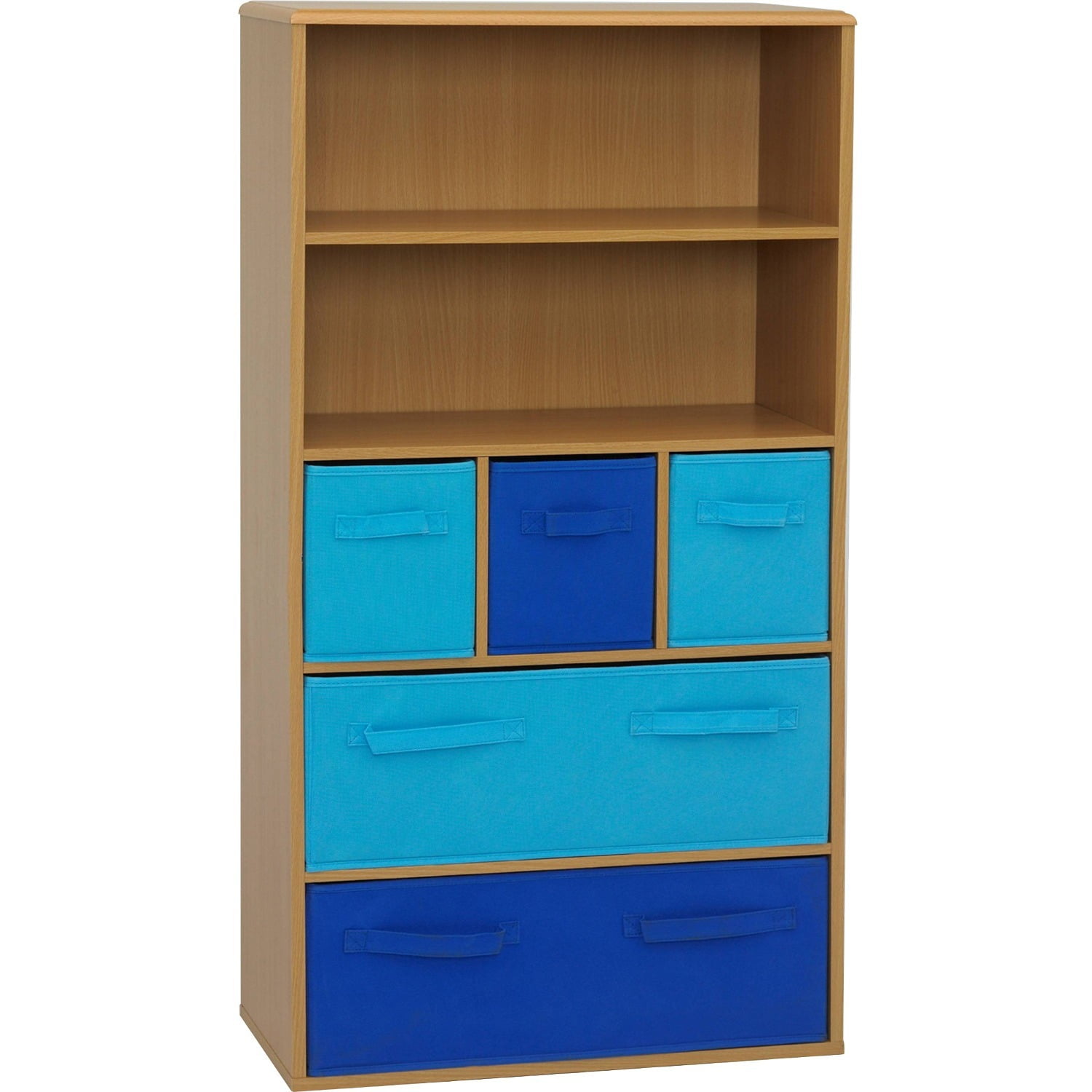 4D Concepts Kids Bookshelf with Fabric Storage Bins, Multiple Finishes