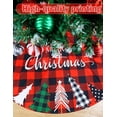 thumbnail image 5 of Christmas Tree Skirt 48 Inch Red Rustic Xmas Tree Skirt with Christmas Tree, Black Red Buffalo Plaid Christmas Tree Skirt Ornaments for Merry Christmas Holiday Party Decorations Indoor, 5 of 6