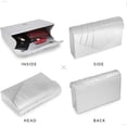 thumbnail image 4 of Milisente Clutch Purse Women Faux Leather Pleated Glitter Evening Clutch Bag Bridal purse (Silver), 4 of 5