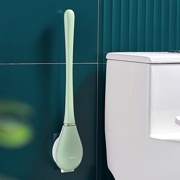 Cepillo limpiador de inodoro sin extremos muertos con limpiador de baño base para inodoro de baño