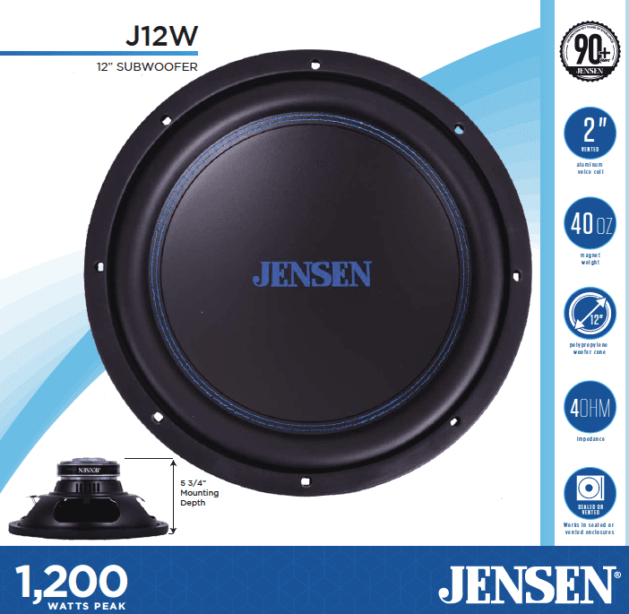 JENSEN J12W 12” Subwoofer | 1,200 Watts 