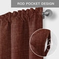 thumbnail image 6 of Dark Brown Farmhouse Short Window Curtain Valances, Vintage Country Monochrome Chocolate Color Rod Pocket Kitchen Valances for Living Room Bedroom Bathroom Cafe 54" x 18", 6 of 8