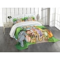 thumbnail image 3 of Ambesonne Zoo Quilted Bedspread Set 3 Pcs, Playful Outdoors Animals, Queen Size, Multicolor, 3 of 5