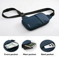 thumbnail image 3 of WATERFLY Unisex Small Dual Pocket Travel Hiking Nylon Cross-Body Shoulder Bag,Dark Blue, 3 of 7