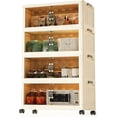 thumbnail image 1 of Caja de Almacenamiento Plegable de 4 Niveles con Ruedas silenciosas, Puerta magnética, Caja de Almacenamiento apilable de ABS de 45x28x101 cm, Caja de Almacenamiento extraíble para Dormitorio, 1 of 2