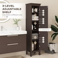 thumbnail image 4 of Armoire de Salle de Bain Haute Brun Foncé - Rangement Autoportant avec Tablettes Ajustables - 15 Pouces x 13 Pouces x 63 Pouces - Idéale pour un Espace Limité et le Rangement de l'Entrée, 4 of 7