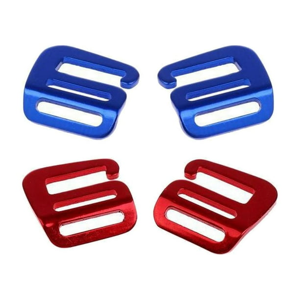 2 pares de hebillas de 25 mm para correas de mochila, ganchos en G y herrajes para correas de equipaje. Azul y rojo