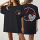 thumbnail image 1 of Fiudx Ofertas Flash Del Día Camiseta de Manga Corta con Cuello Redondo y Estampado Informal con Estampado Frontal y Trasero de Béisbol para Mujer, 1 of 5