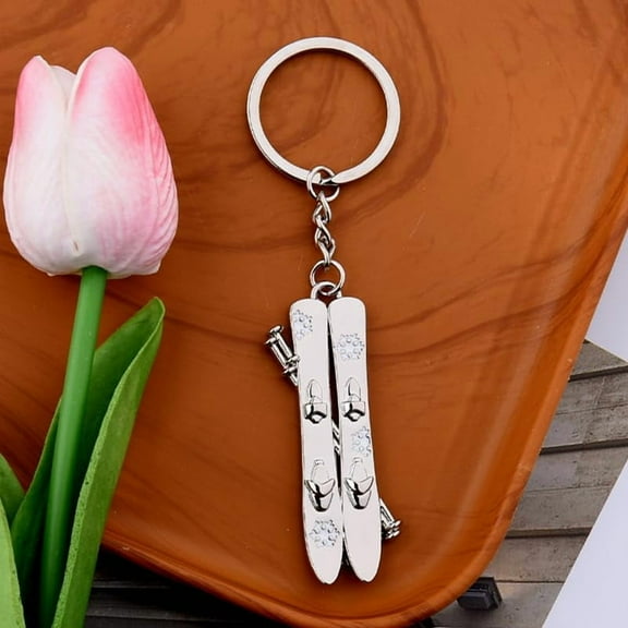 Ski Themed Gifts for Women Men Daughter Son Friends Christmas Gifts for Husband Wife Snowboarding Keychain Snowflake