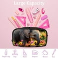 thumbnail image 4 of PhooArto Pencil Case, Colorful Flowers Baby Elephant Large Capacity Pencil Pouch Stationery Pen Bag, 4 of 7