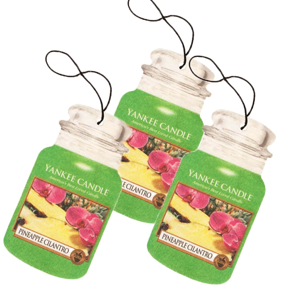 Yankee Candle Paper Car Jar Hanging Air Freshener Pineapple Cilantro