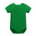 thumbnail image 2 of Toddler Kids Baby Boys Girls Romper Cotton Solid Color Tops Short Sleeve Jumpsuit Green qILAKOG Size 9-12 Months, 2 of 3