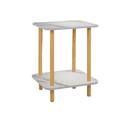 thumbnail image 1 of Mesa Centro Minimalista Madera Lateral Doble Repisa 40cm Malubero Blanco, 1 of 5