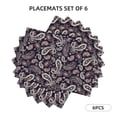 thumbnail image 2 of Placemats Set Of 4 / 6, Paisley Pattern No.9069 Placemats For Dining Table Indoor/Outdoors Heat Resistant Washable Placemats 18" X 12", 2 of 8