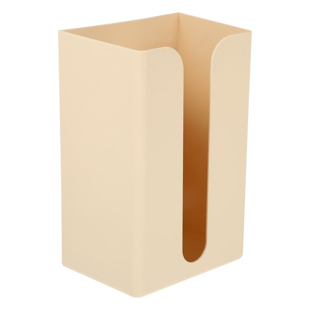 1Pc Wall-mounted Desk Toilet Tissue Holder Kitchen Paper Container Plastic Garbage Bag Storage Box Napkin Organiser for Office Home (Apricot)