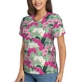 thumbnail image 2 of Xecao Orchids Flowers for Women's V-Neck T-Shirts-Elegant Half-Sleeve Tops Perfect for Summer-Large, 2 of 5