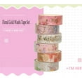 thumbnail image 7 of LNKOO 16.4ft Floral Gold Washi Tape Set VSCO Foil Masking Tape Decorative for Arts, DIY Crafts, Bullet Journal Supplies, Planners, Scrapbook, Card/Gift Wrapping -15mm- (Fromantic 6 Rolls), 7 of 7