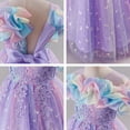 thumbnail image 6 of IBTOM CASTLE Girls Formal Dress Kids Party Wedding Party Birthday Princess Dresses Ball Gown Daughter Dance Dresses Sparkly Round Neck Lace Tiered Tulle Flower Girl Dress 7-8 Years Purple, 6 of 7