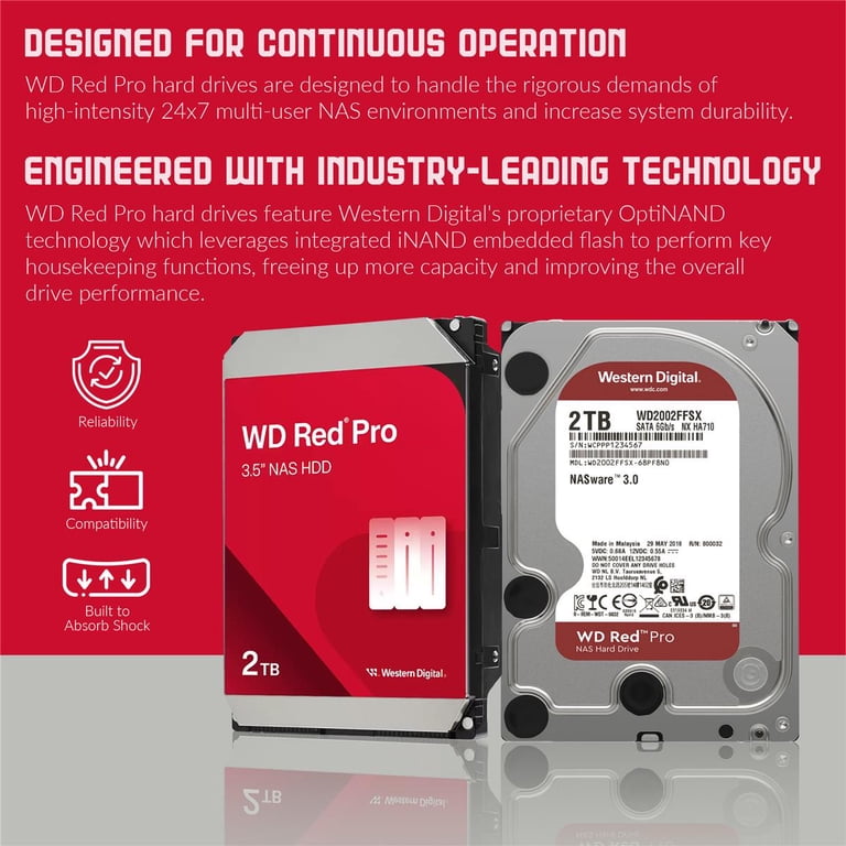 WD 2x WD Red Pro 2TB 7200 rpm SATA III 3.5