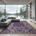 thumbnail image 2 of ODIKA 8'x10' Boho Tone Inspired Plum Magenta Pink Maximalist Purple Flowing Dynamic Washable Area Rug None for King Size Bedroom Under Bed, Master Suite, Non-Shedding, Easy Care, 2 of 7