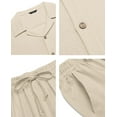 thumbnail image 5 of COOFANDY Men's 2 Piece Casual Linen Outfit - Beach Button Down Shirt & Loose Pant Sets, 5 of 6
