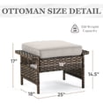 thumbnail image 3 of Gymojoy 5 Piece Patio Furniture Set, Outdoor Patio Conversation Rattan Chair with Ottomans, Coffee Table for Patio for Balcony Poolside Front Porch Deck, 3 of 18