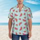 thumbnail image 2 of Balery Watermelon Camisas hawaianas de manga corta para hombre, camisas playeras de corte holgado, camisas de vacaciones con botones,Small, 2 of 7