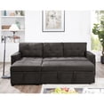 thumbnail image 6 of L-Shaped Sectional Sofa with Pull-Out Bed - Compact L-Shaped Couch for Living Room,Velvet, Espresso, 6 of 11