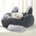 thumbnail image 3 of OUSITAID Pet Pad Soft Fully Filling Big Space Cartoon Comfortable Keep Warm Plush Rabbit Ear Pet Nest for Autumn, 3 of 10