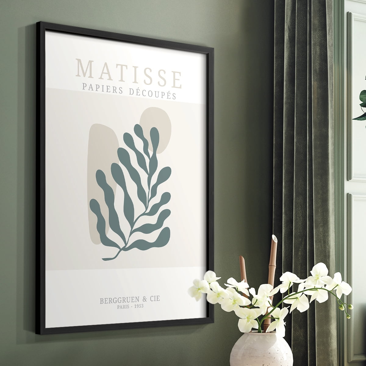 Matisse CDXXXVII in Black Solid Wood Framed Print No Nail Hanging