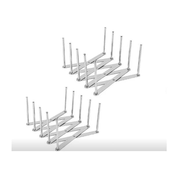 Elegante organizador de tapas de ollas para gabinetes de cocina, diseño ajustable que ahorra espacio, estante de almacenamiento de acero inoxidable, a prueba de óxido, diseño expandible