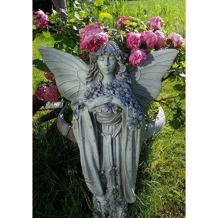 Canvas Print Roses Romantic Garden Fairy Elves Stone Figure Fig Stretched Canvas 10 x 14