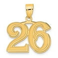 thumbnail image 6 of Diamond2Deal 14K Yellow Gold Polished Etched Number 26 Pendant for Women, 6 of 7