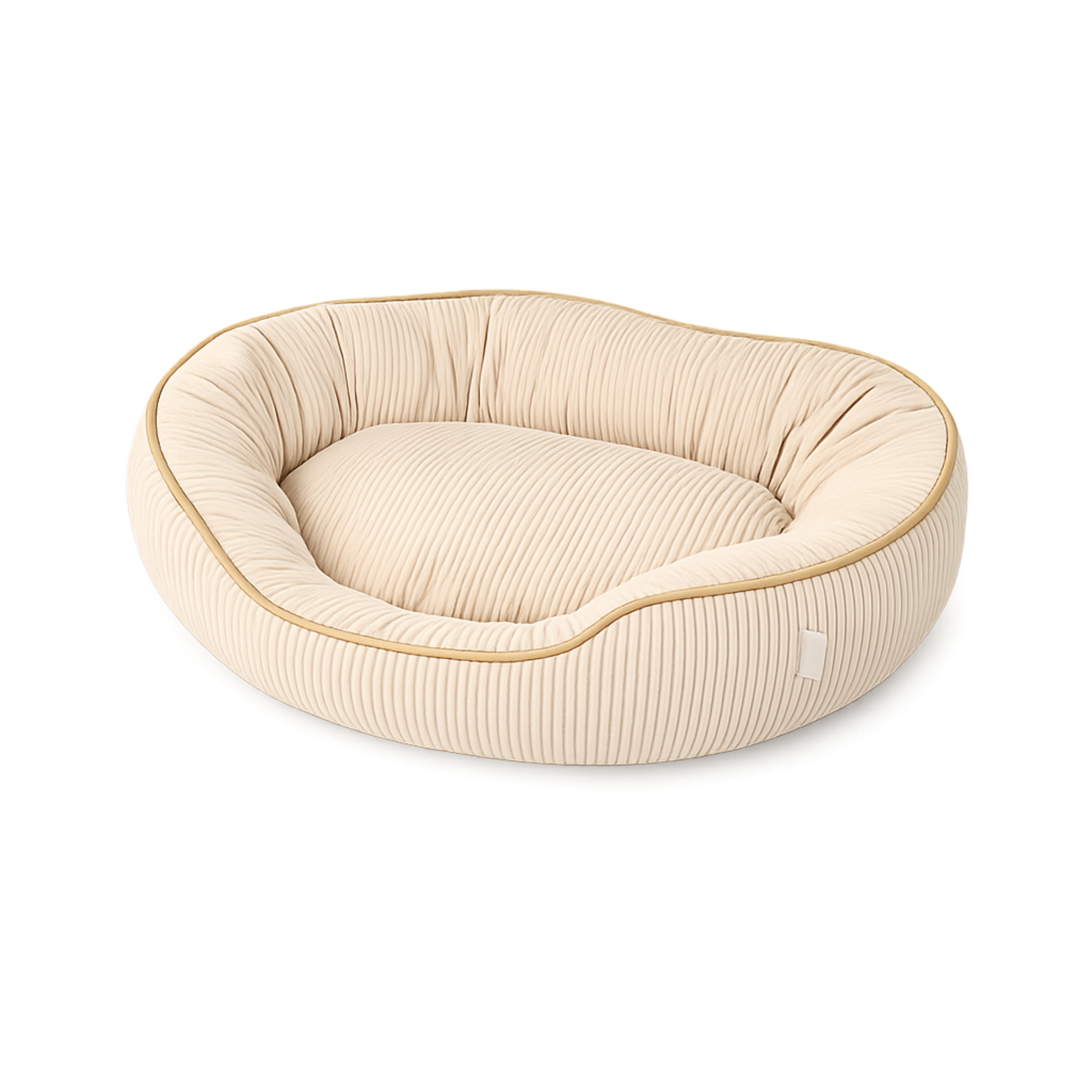 Vibrant Life Medium Oval Corduroy Cuddler Pet Bed, Tan, 24" x 20"