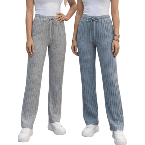 Set De Dos Pants De Mujer Pantalones Anchos Casual O Elgante Pans Stretch